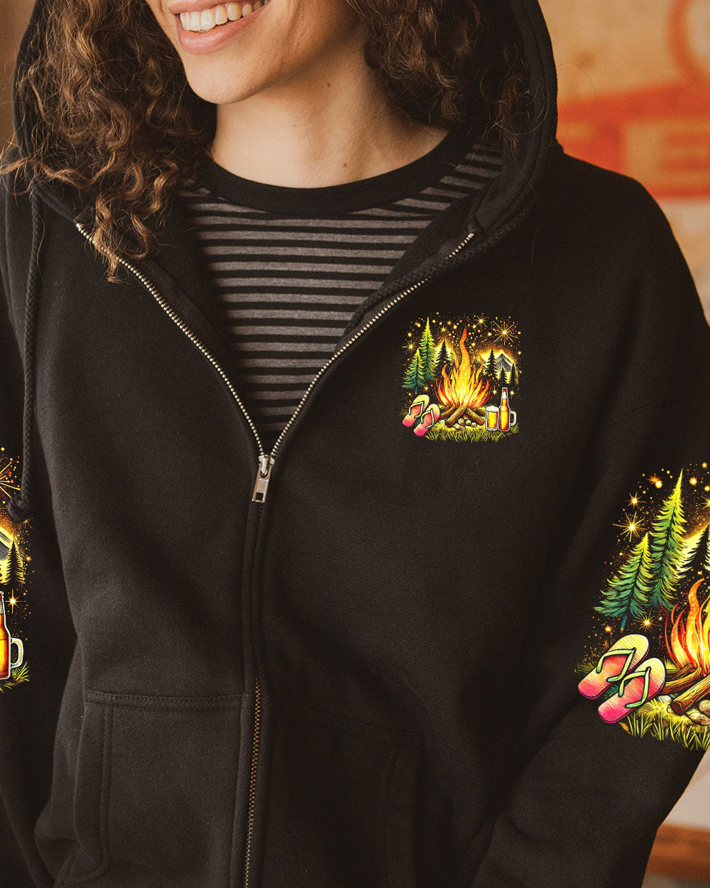 I'M A FLIP FLOPS AND A CAMPING KINDA GIRL ALL OVER PRINT - TYHI2507241