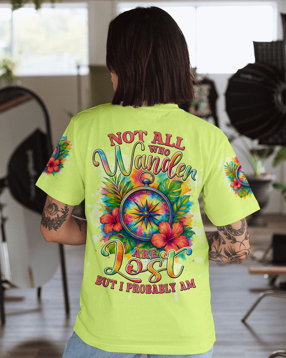 NOT ALL WHO WANDER ARE LOST COMPASS ALL OVER PRINT - TYPQ0707252