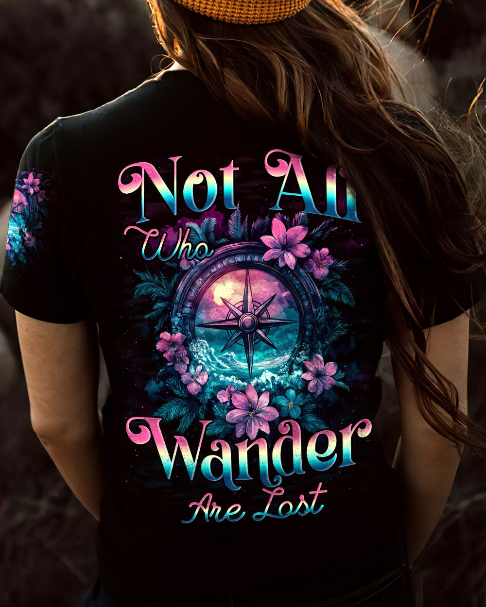 NOT ALL WHO WANDER ARE LOST COMPASS ALL OVER PRINT - TYQY0212242
