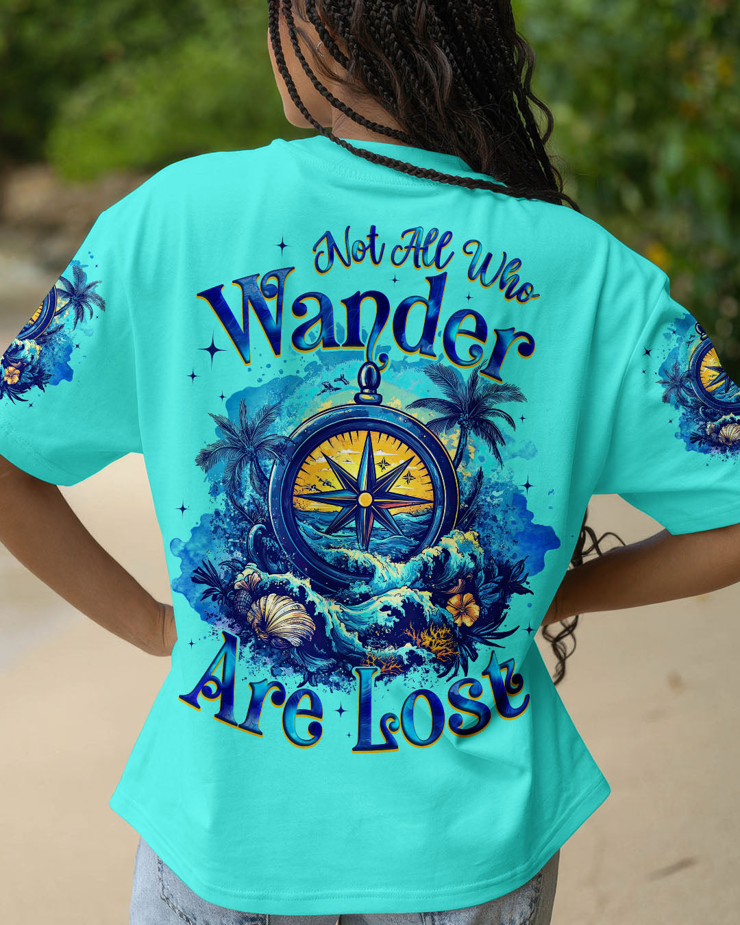 NOT ALL WHO WANDER ARE LOST COMPASS ALL OVER PRINT - TYQY0404254