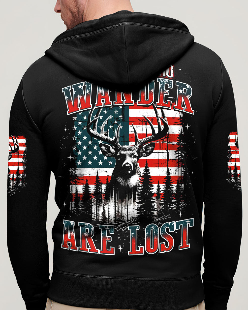 NOT ALL WHO WANDER ARE LOST DEER ALL OVER PRINT - TYQY0911243
