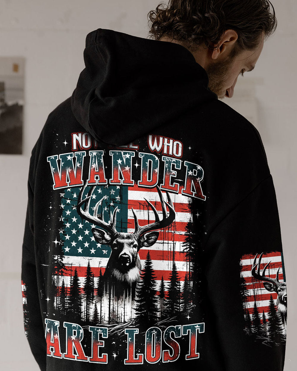 NOT ALL WHO WANDER ARE LOST DEER ALL OVER PRINT - TYQY0911243