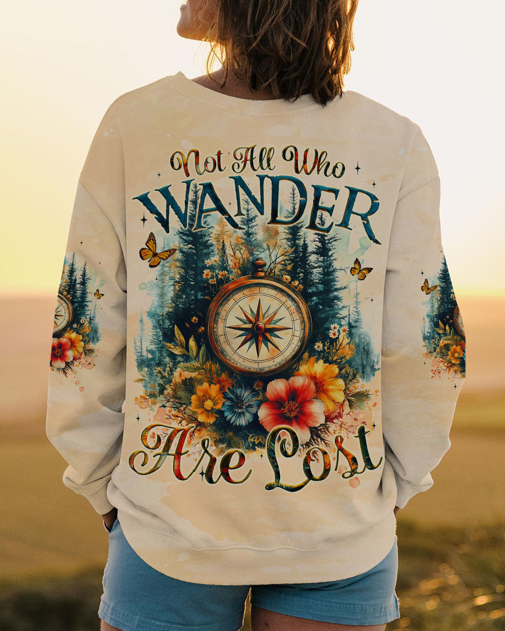 NOT ALL WHO WANDER ARE LOST COMPASS ALL OVER PRINT - TYQY2009242