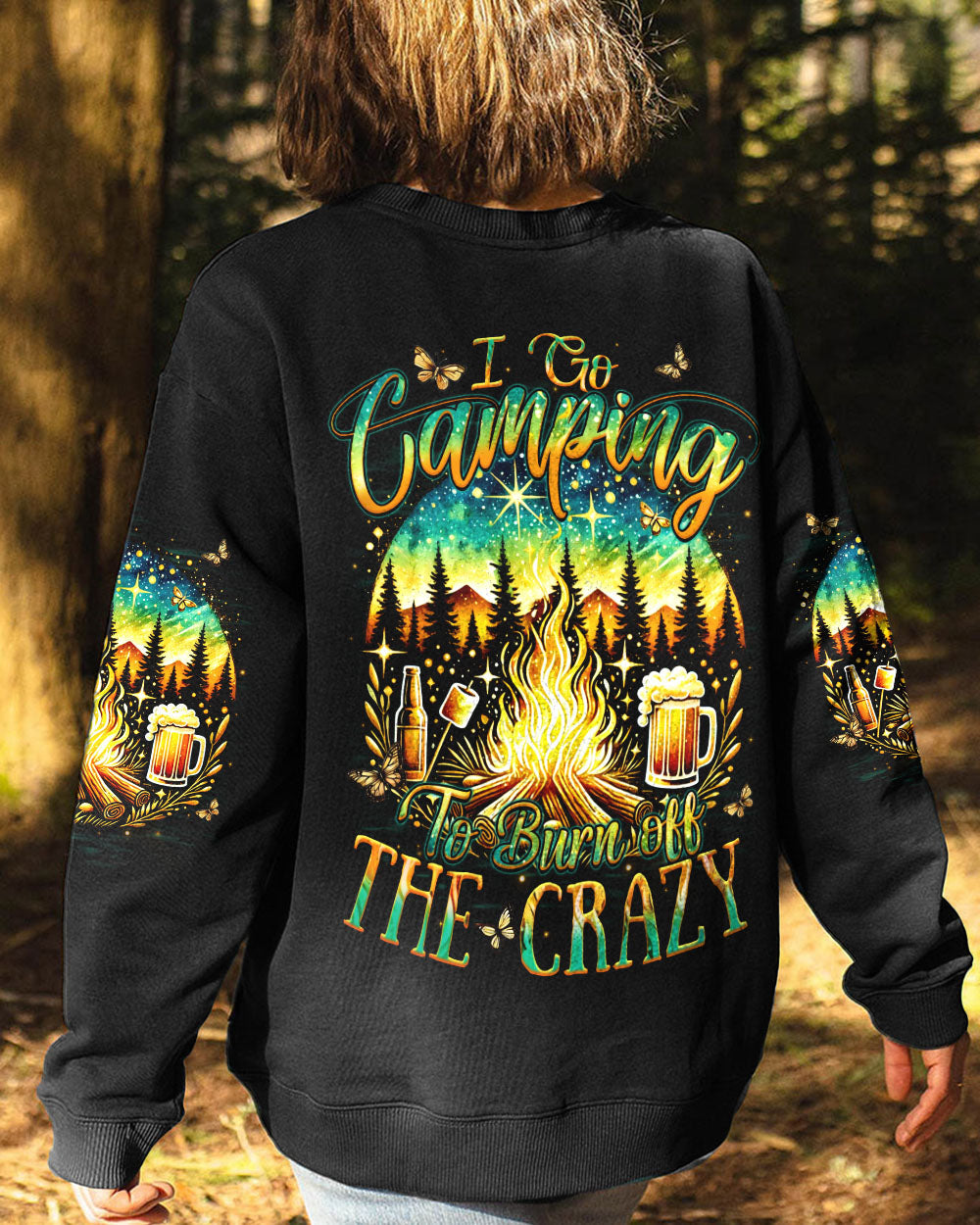 CAMPING TO BURN OFF THE CRAZY ALL OVER PRINT - TYQY2708241