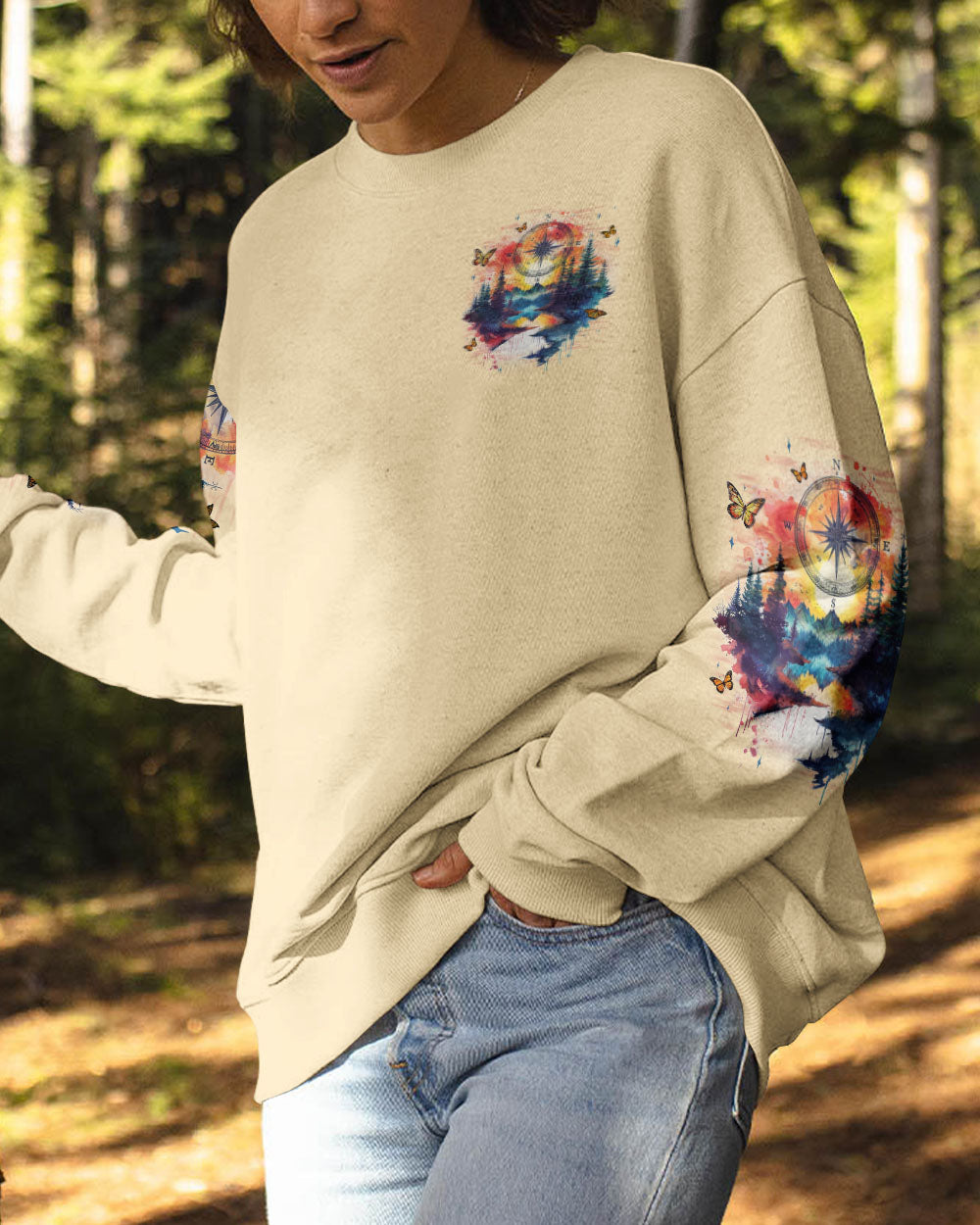 WANDER OFTEN WONDER ALWAYS COMPASS ALL OVER PRINT - TYQY2709243