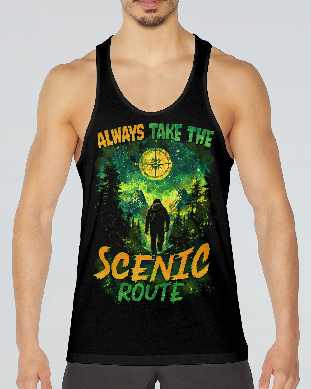 ALWAYS TAKE THE SCENIC ROUTE BIGFOOT ALL OVER PRINT - TYTD0302252