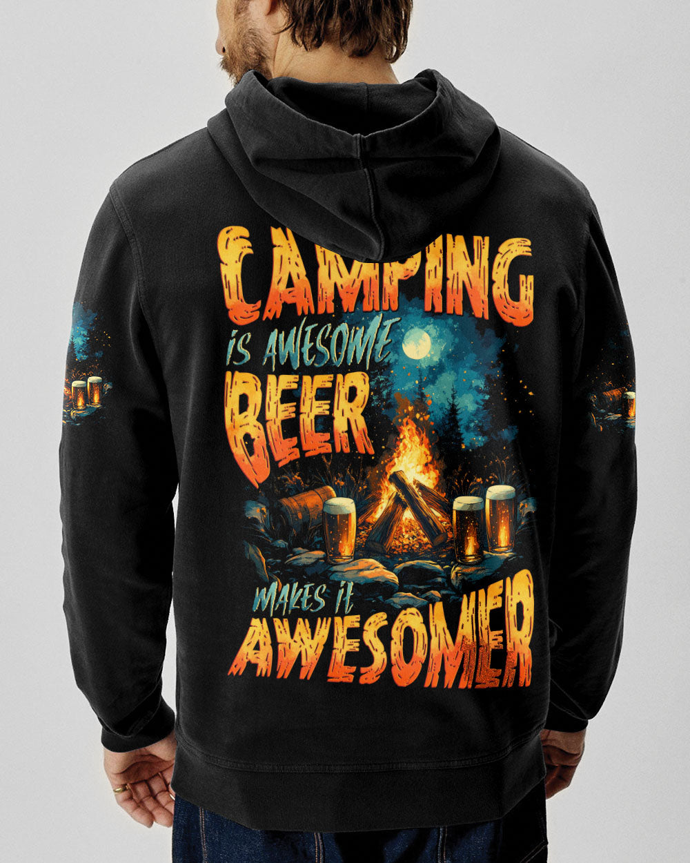 CAMPING IS AWESOME BEER MAKE IT AWESOMER ALL OVER PRINT - TYTD0506251
