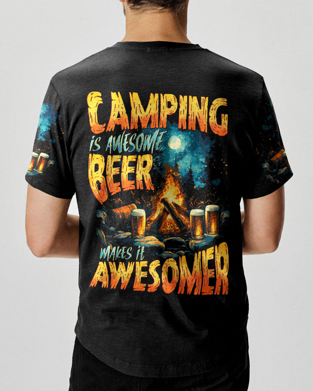 CAMPING IS AWESOME BEER MAKE IT AWESOMER ALL OVER PRINT - TYTD0506251