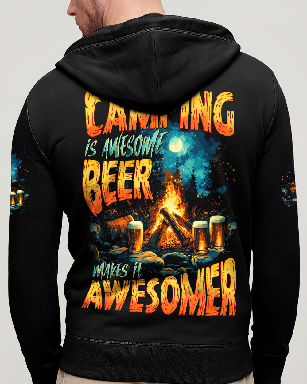 CAMPING IS AWESOME BEER MAKE IT AWESOMER ALL OVER PRINT - TYTD0506251