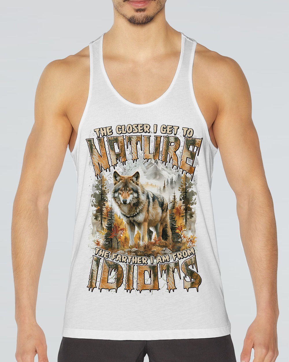 THE CLOSER I GET TO NATURE WOLF ALL OVER PRINT - TYTD0609241