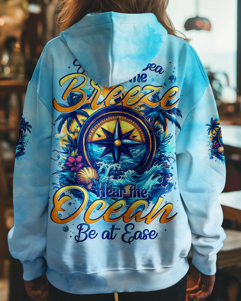 SMELL THE SEA FEEL THE BREEZE COMPASS ALL OVER PRINT - TYTD0904251