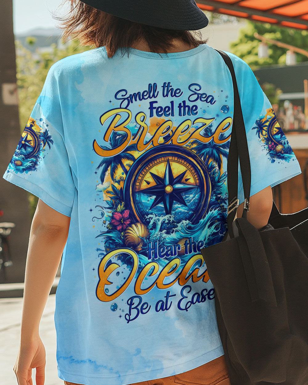 SMELL THE SEA FEEL THE BREEZE COMPASS ALL OVER PRINT - TYTD0904251