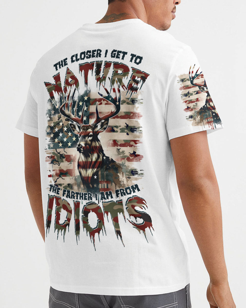THE CLOSER I GET TO NATURE DEER CAMO ALL OVER PRINT - TYTD0911242