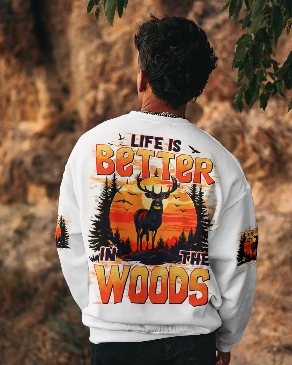 LIFE IS BETTER IN THE WOODS DEER ALL OVER PRINT - TYTD1007253