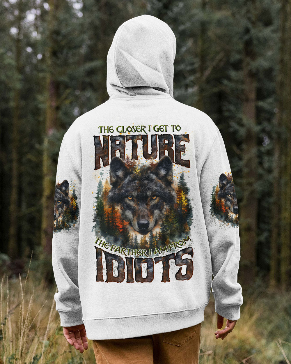 THE CLOSER I GET TO NATURE WOLF ALL OVER PRINT - TYTD1109241