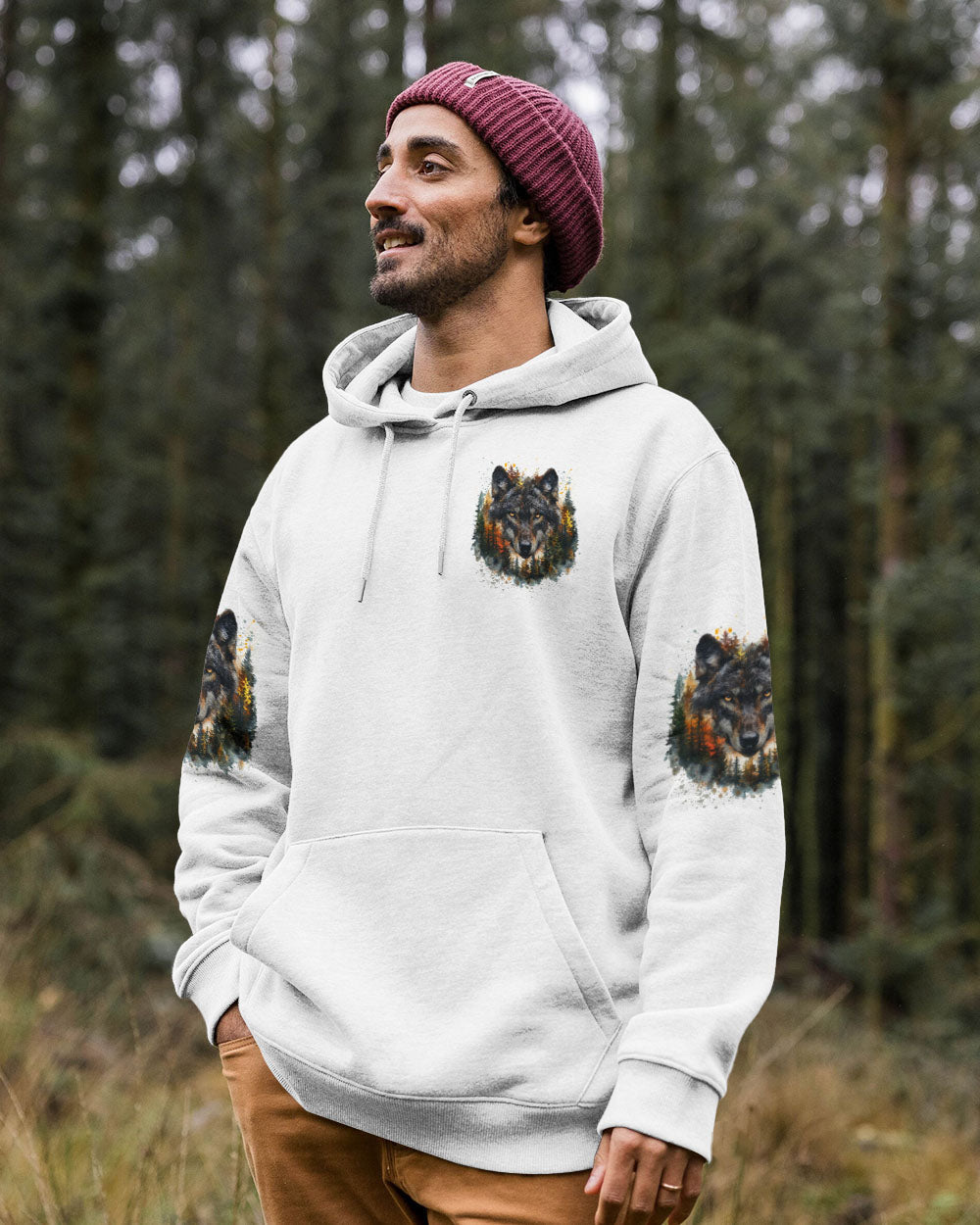 THE CLOSER I GET TO NATURE WOLF ALL OVER PRINT - TYTD1109241