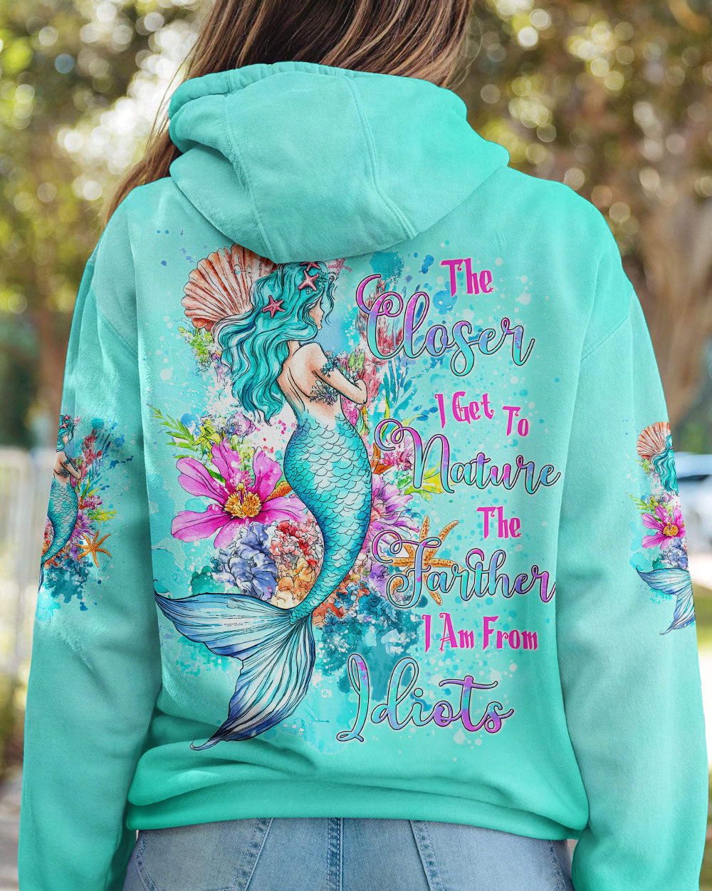 THE CLOSER I GET TO NATURE MERMAID ALL OVER PRINT - TYTD1308241