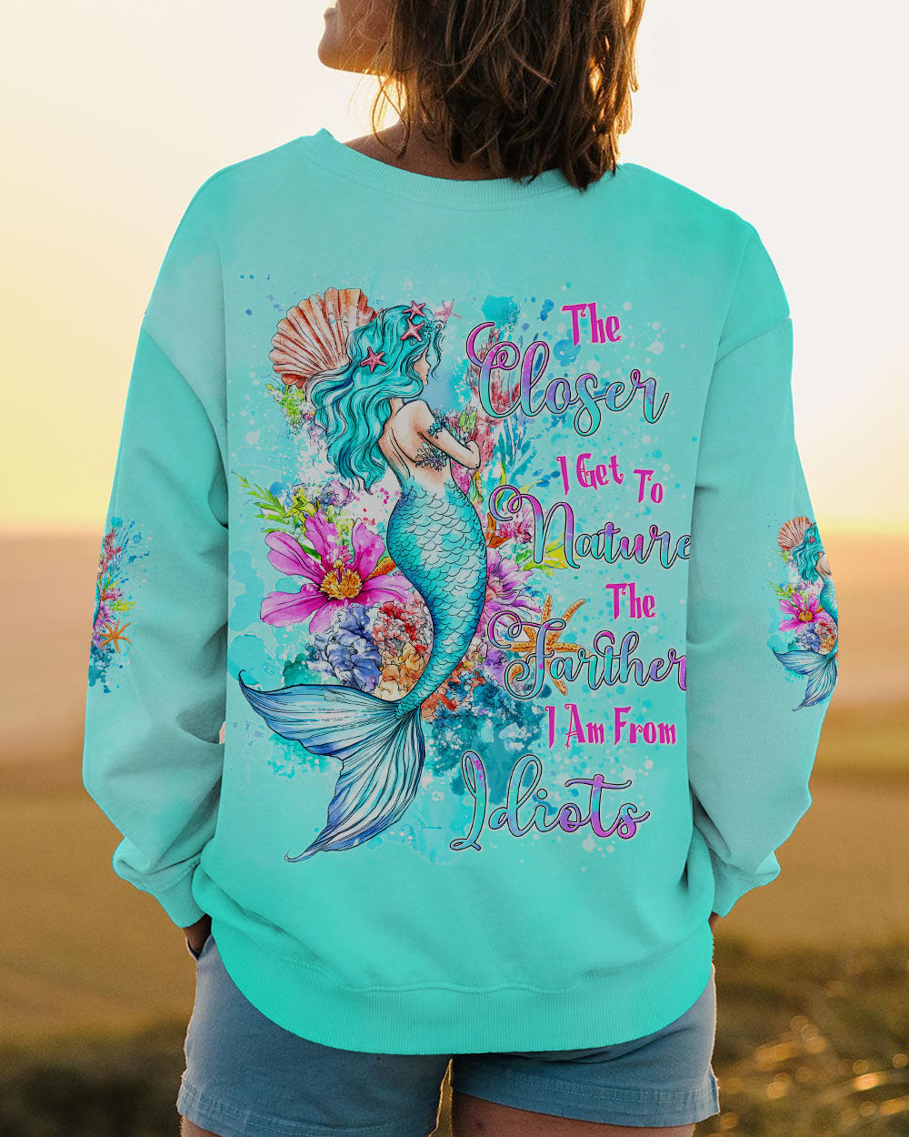 THE CLOSER I GET TO NATURE MERMAID ALL OVER PRINT - TYTD1308241