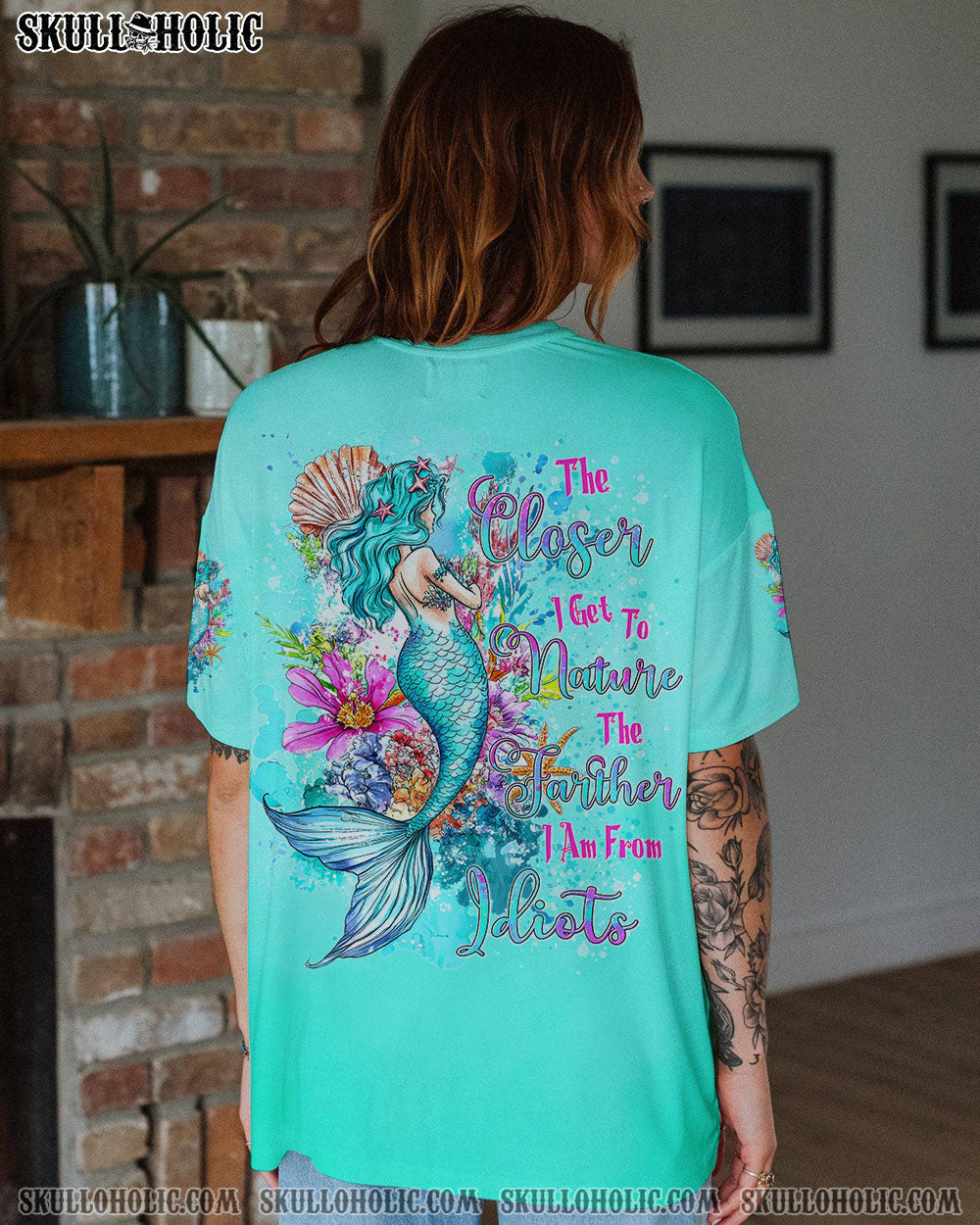 THE CLOSER I GET TO NATURE MERMAID ALL OVER PRINT - TYTD1308241