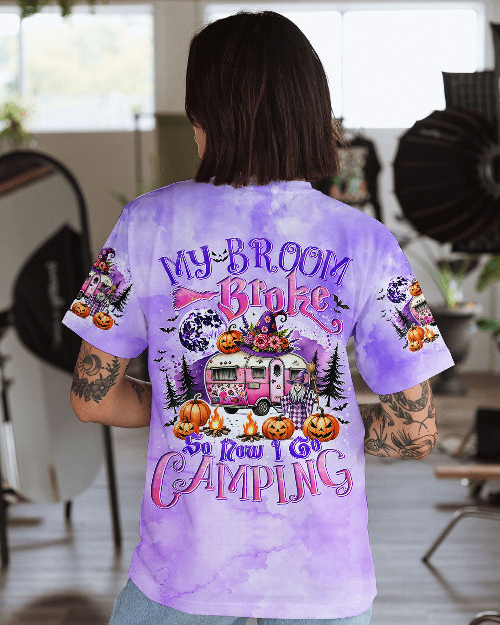 MY BROOM BROKE SO NOW HALLOWEEN CAMPING ALL OVER PRINT - TYTD2008244