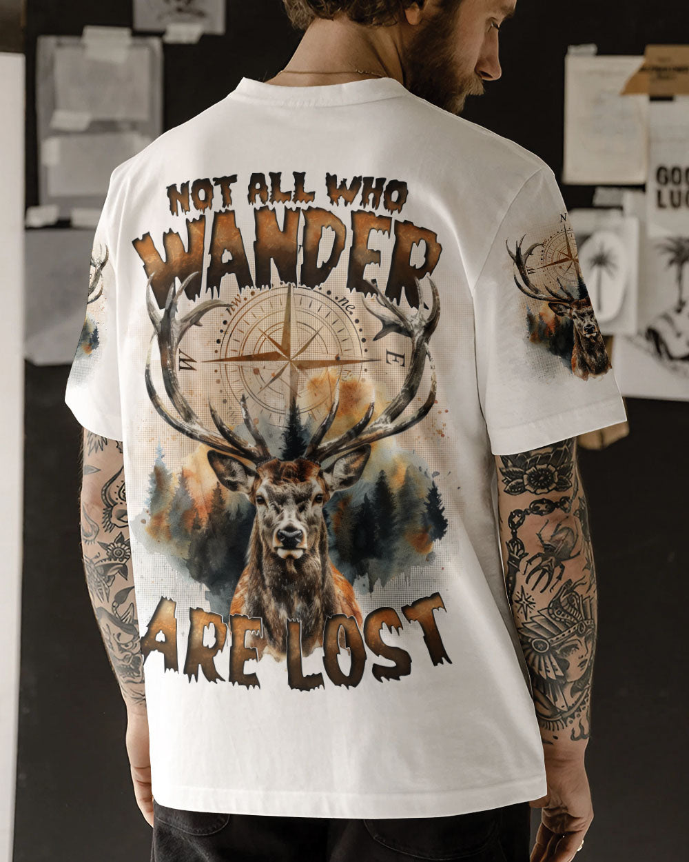 NOT ALL WHO WANDER ARE LOST DEER ALL OVER PRINT - TYTD2210244