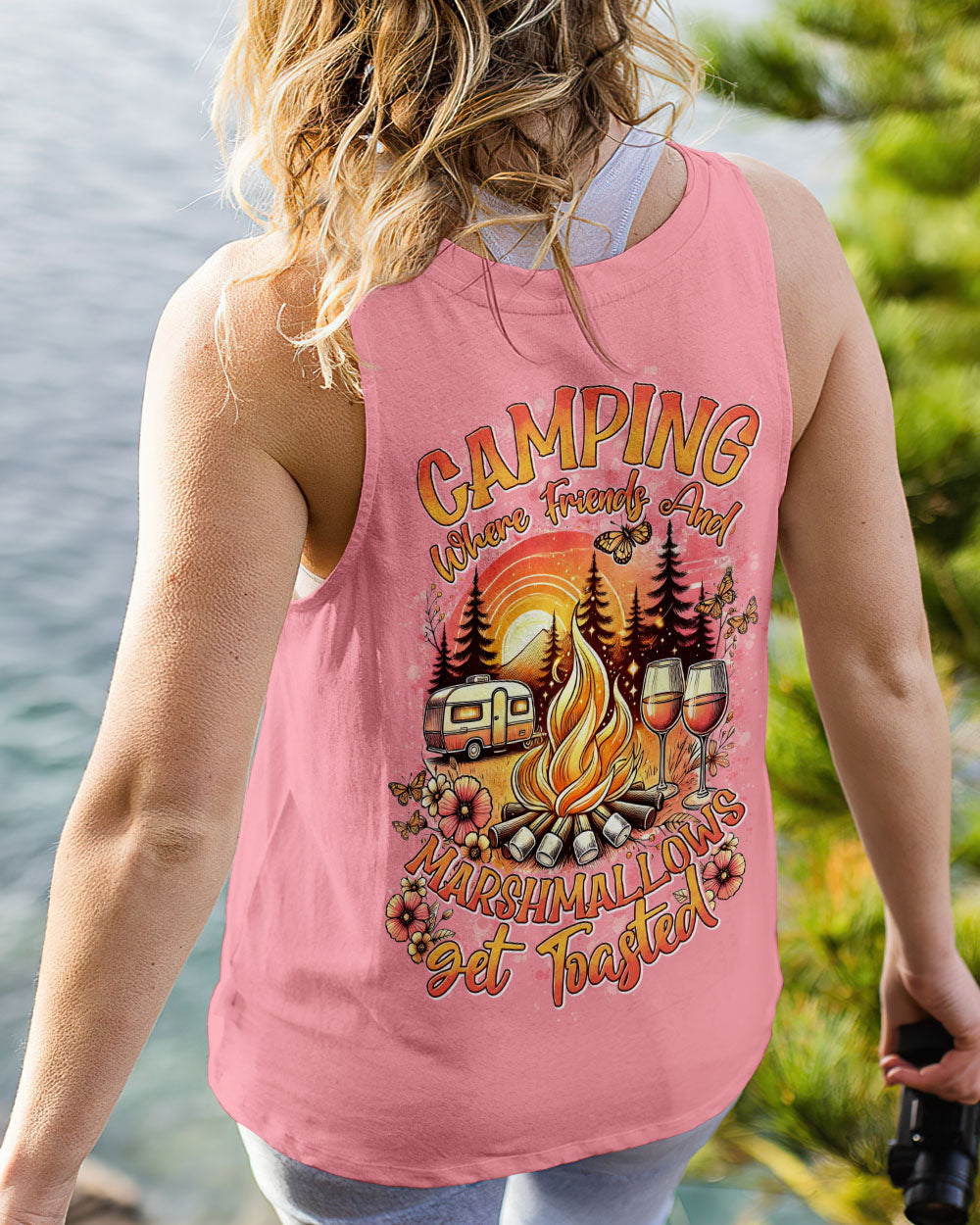 CAMPING WHERE FRIENDS AND MARSHMALLOWS GET TOASTED ALL OVER PRINT - TYTD2406241