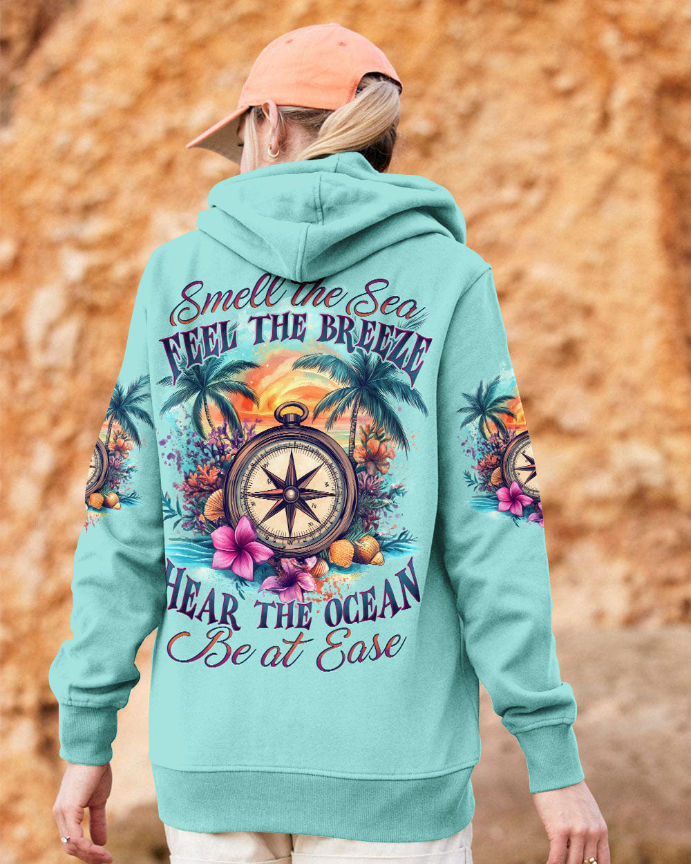 SMELL THE SEA FEEL THE BREEZE COMPASS ALL OVER PRINT - TYTD2412242