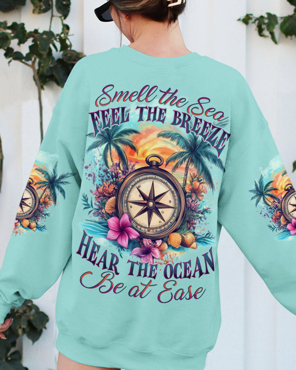 SMELL THE SEA FEEL THE BREEZE COMPASS ALL OVER PRINT - TYTD2412242