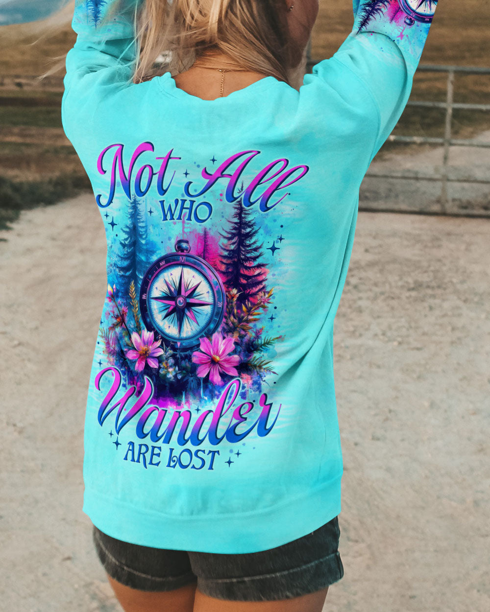 NOT ALL WHO WANDER ARE LOST COMPASS ALL OVER PRINT - TYTM0107252