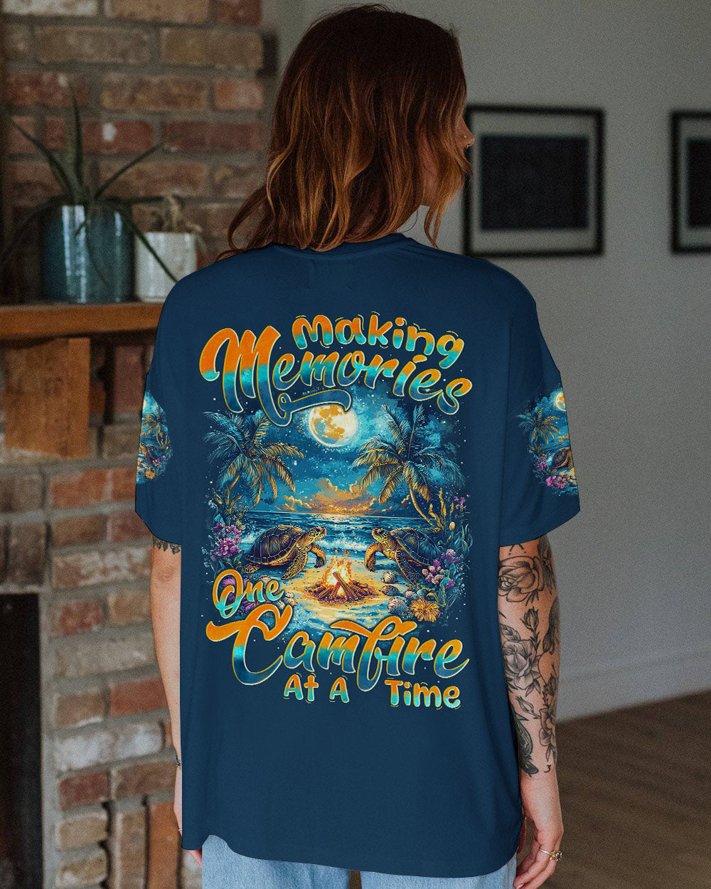 MAKING MEMORIES ONE CAMPFIRE AT A TIME TURTLE ALL OVER PRINT - TYTM0312242