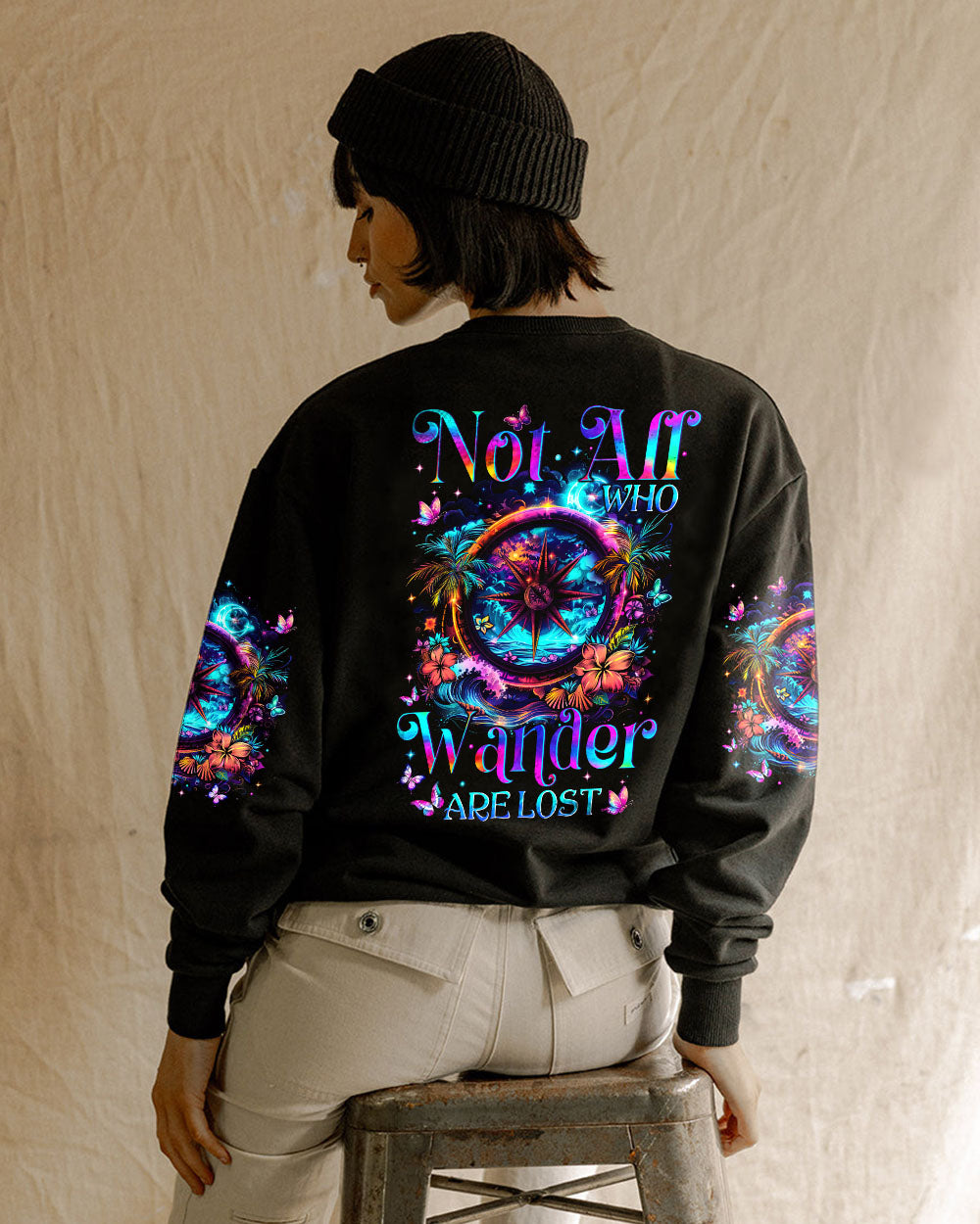 NOT ALL WHO WANDER ARE LOST COMPASS ALL OVER PRINT - TYTM0404253