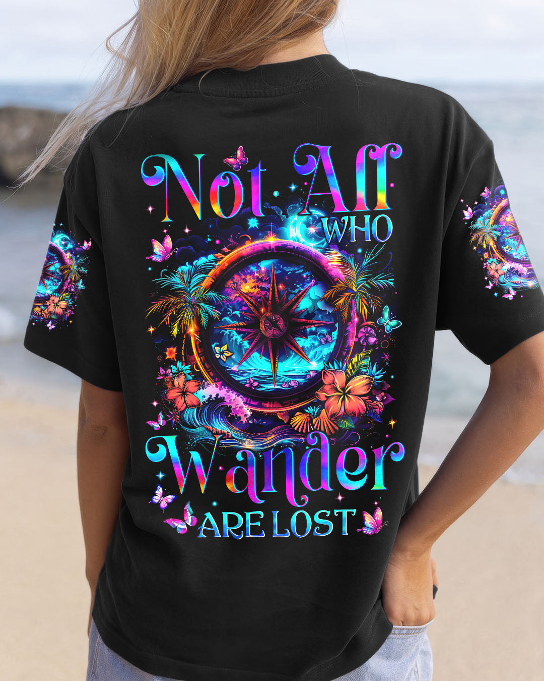 NOT ALL WHO WANDER ARE LOST COMPASS ALL OVER PRINT - TYTM0404253