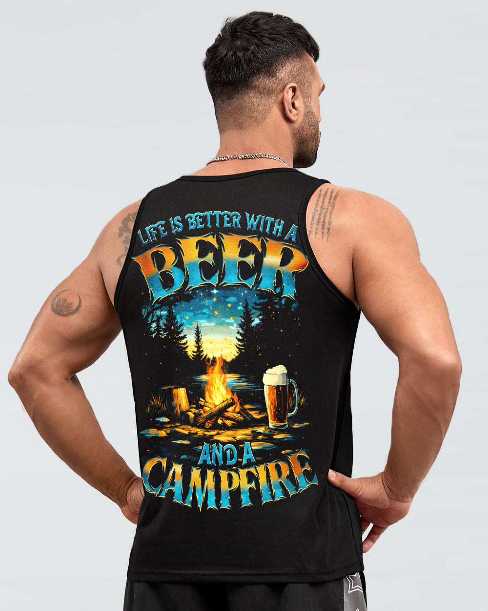 LIFE IS BETTER WITH A BEER AND A CAMPFIRE ALL OVER PRINT - TYTM0406253