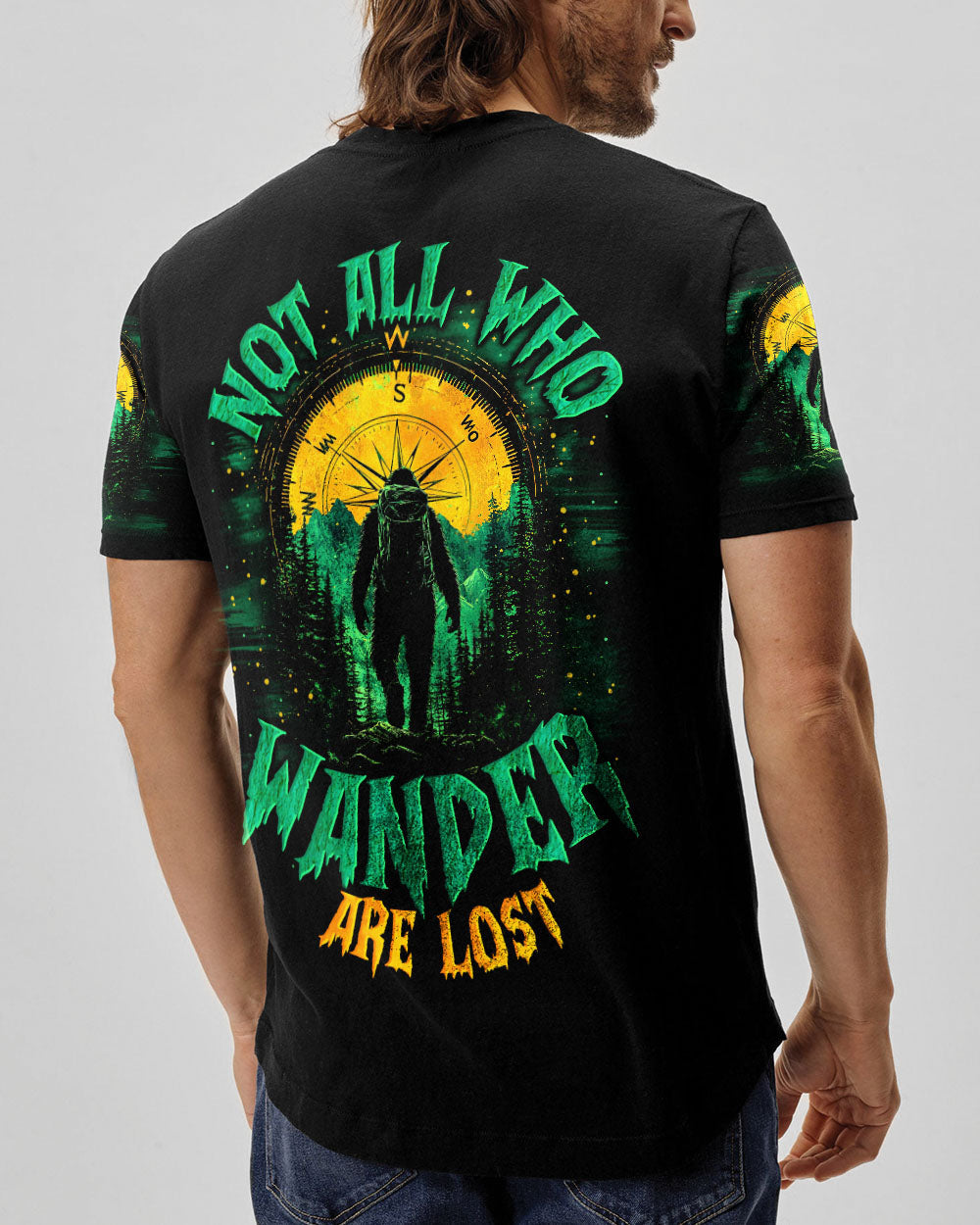 NOT ALL WHO WANDER ARE LOST BIGFOOT ALL OVER PRINT - TYTM0702253