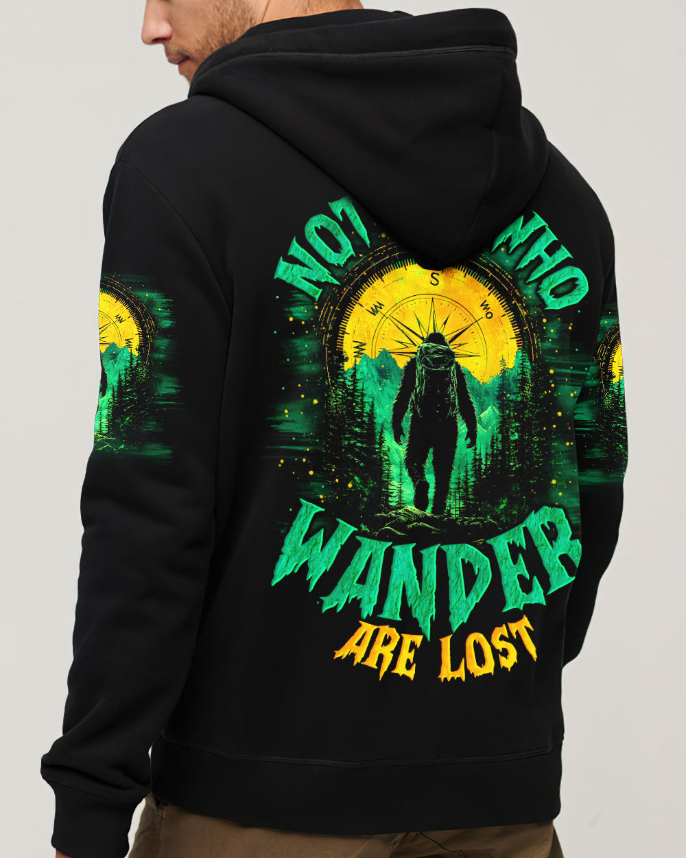 NOT ALL WHO WANDER ARE LOST BIGFOOT ALL OVER PRINT - TYTM0702253