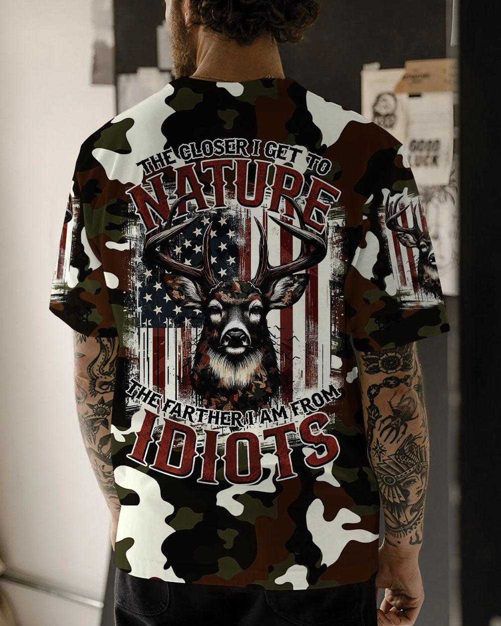 THE CLOSER I GET TO NATURE DEER CAMO ALL OVER PRINT - TYTM0811241