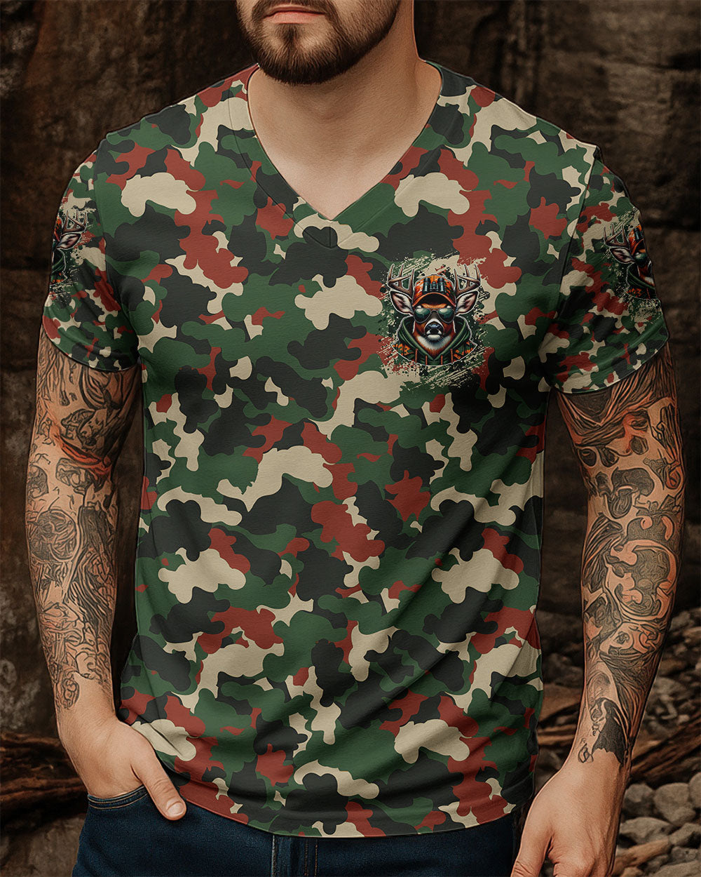 BORN TO HUNT DEER CAMO ALL OVER PRINT - TYTM1107253