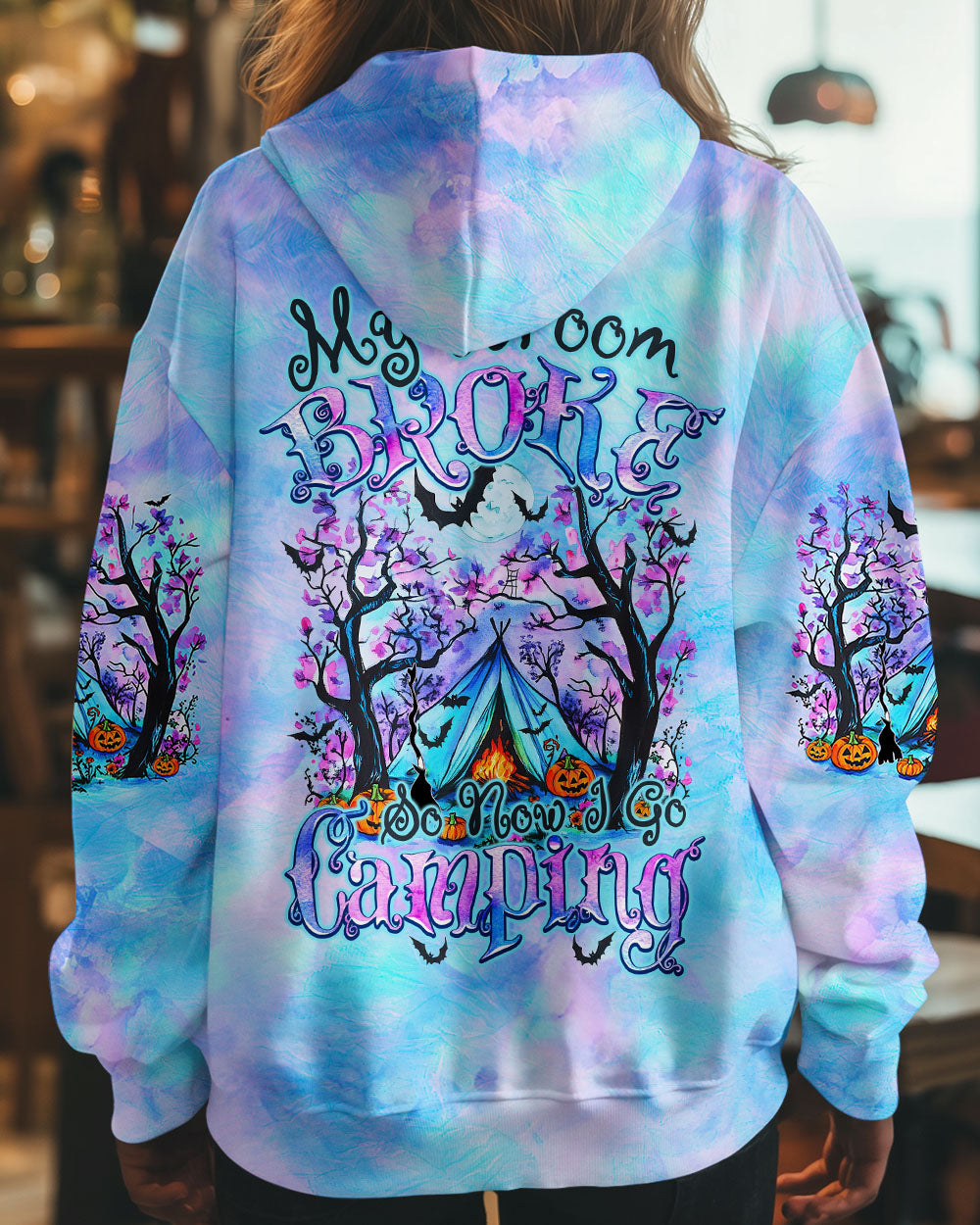 MY BROOM BROKE SO NOW I GO CAMPING HALLOWEEN ALL OVER PRINT - TYTM1408243