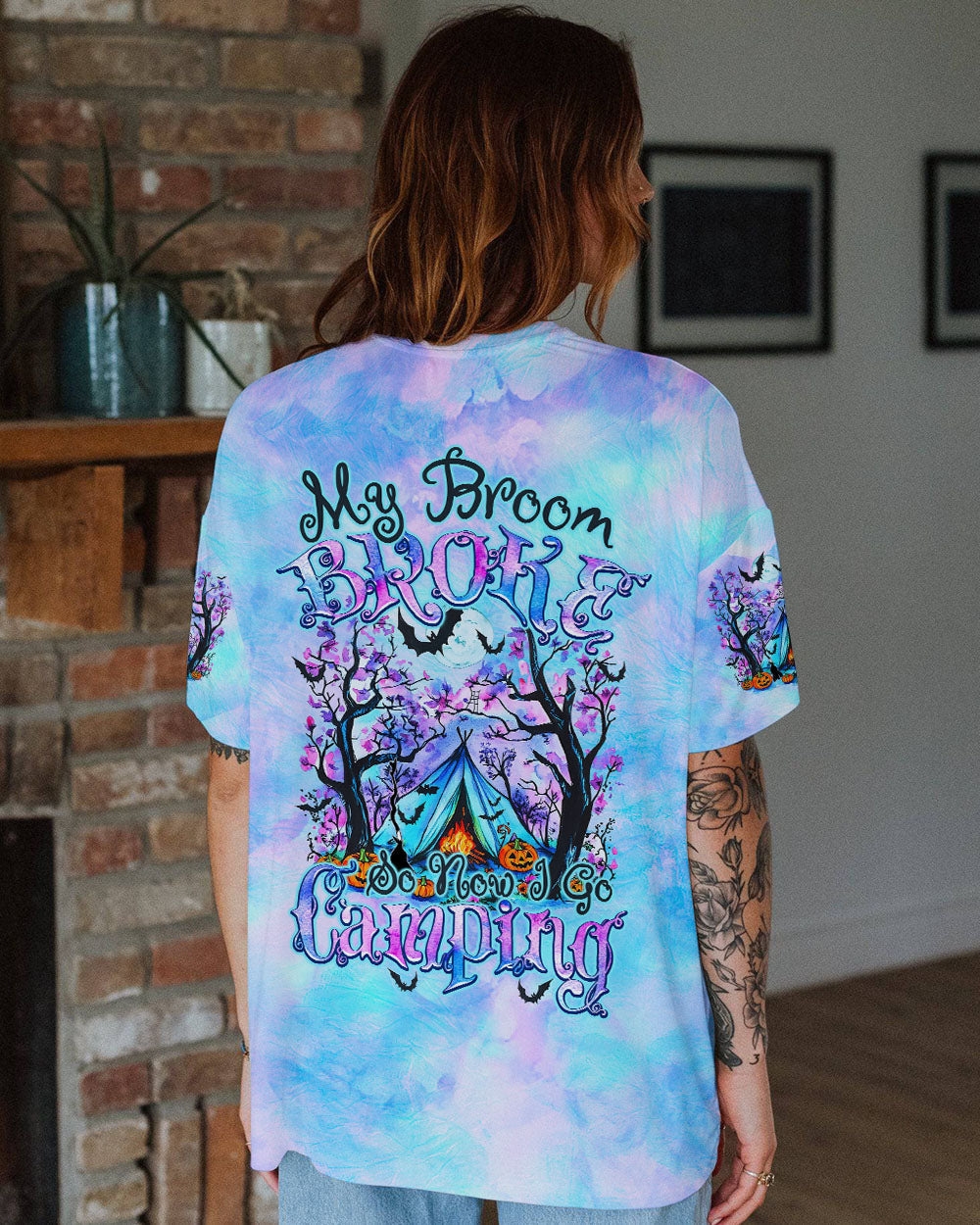 MY BROOM BROKE SO NOW I GO CAMPING HALLOWEEN ALL OVER PRINT - TYTM1408243