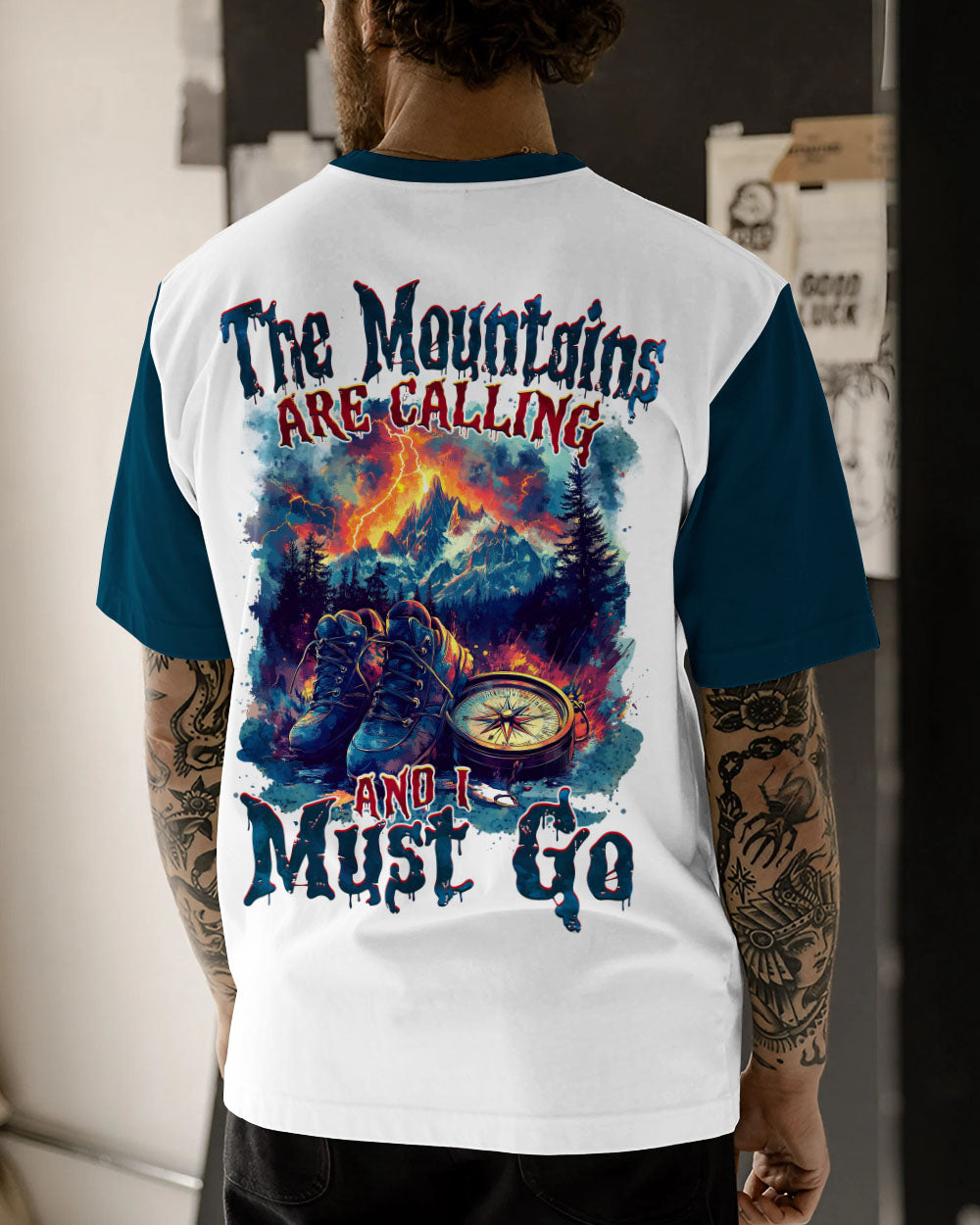 THE MOUNTAINS ARE CALLING COMPASS ALL OVER PRINT - TYTM2009242