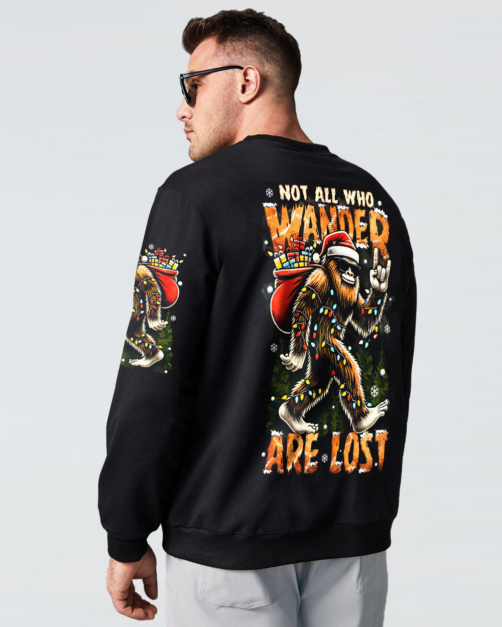 NOT ALL WHO WANDER ARE LOST BIGFOOT CHRISTMAS ALL OVER PRINT - TYTM2110241