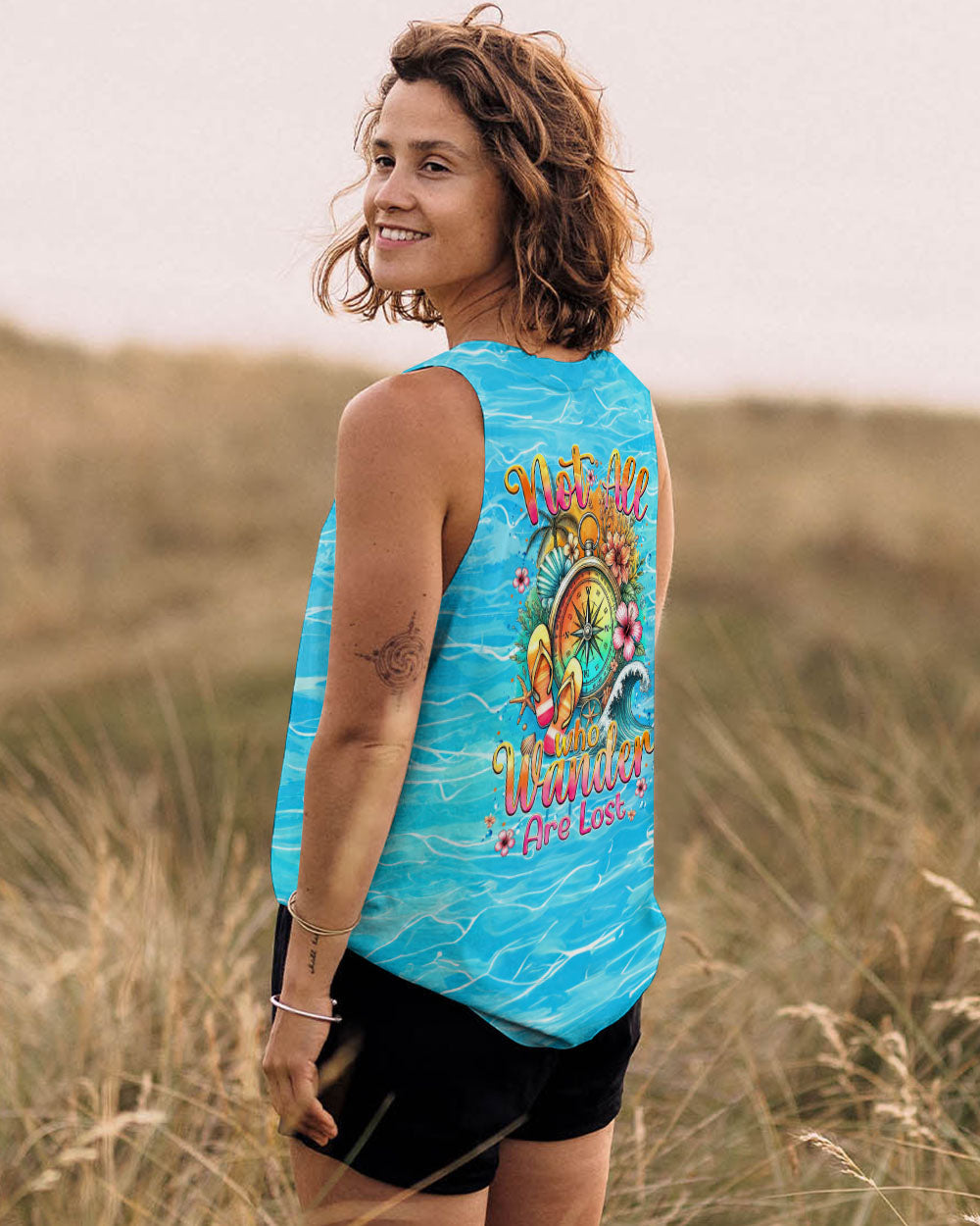 NOT ALL WHO WANDER ARE LOST COMPASS ALL OVER PRINT - TYTM3007241