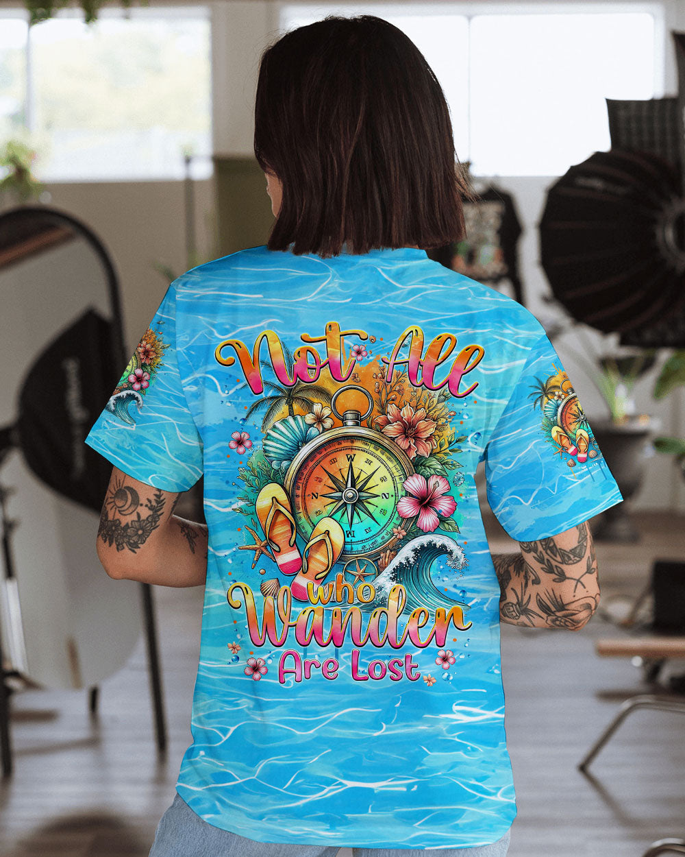 NOT ALL WHO WANDER ARE LOST COMPASS ALL OVER PRINT - TYTM3007241