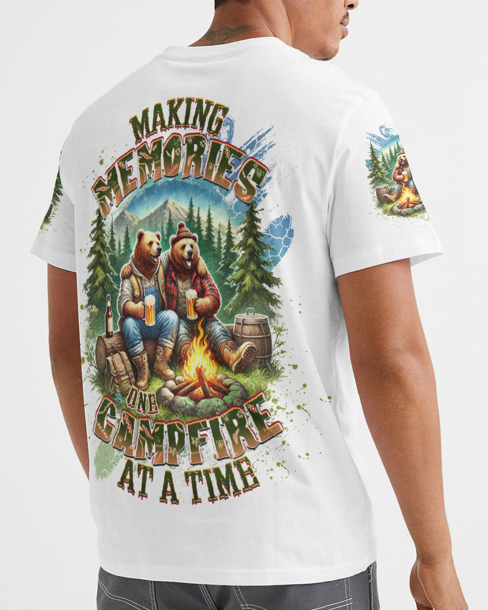 MAKING MEMORIES ONE CAMPFIRE AT A TIME BEAR ALL OVER PRINT - YHDU1301254