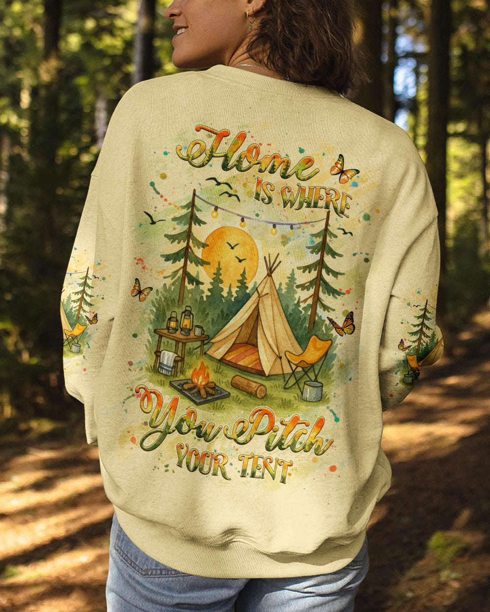 HOME IS WHERE YOU PITCH YOUR TENT ALL OVER PRINT - YHHG0107254