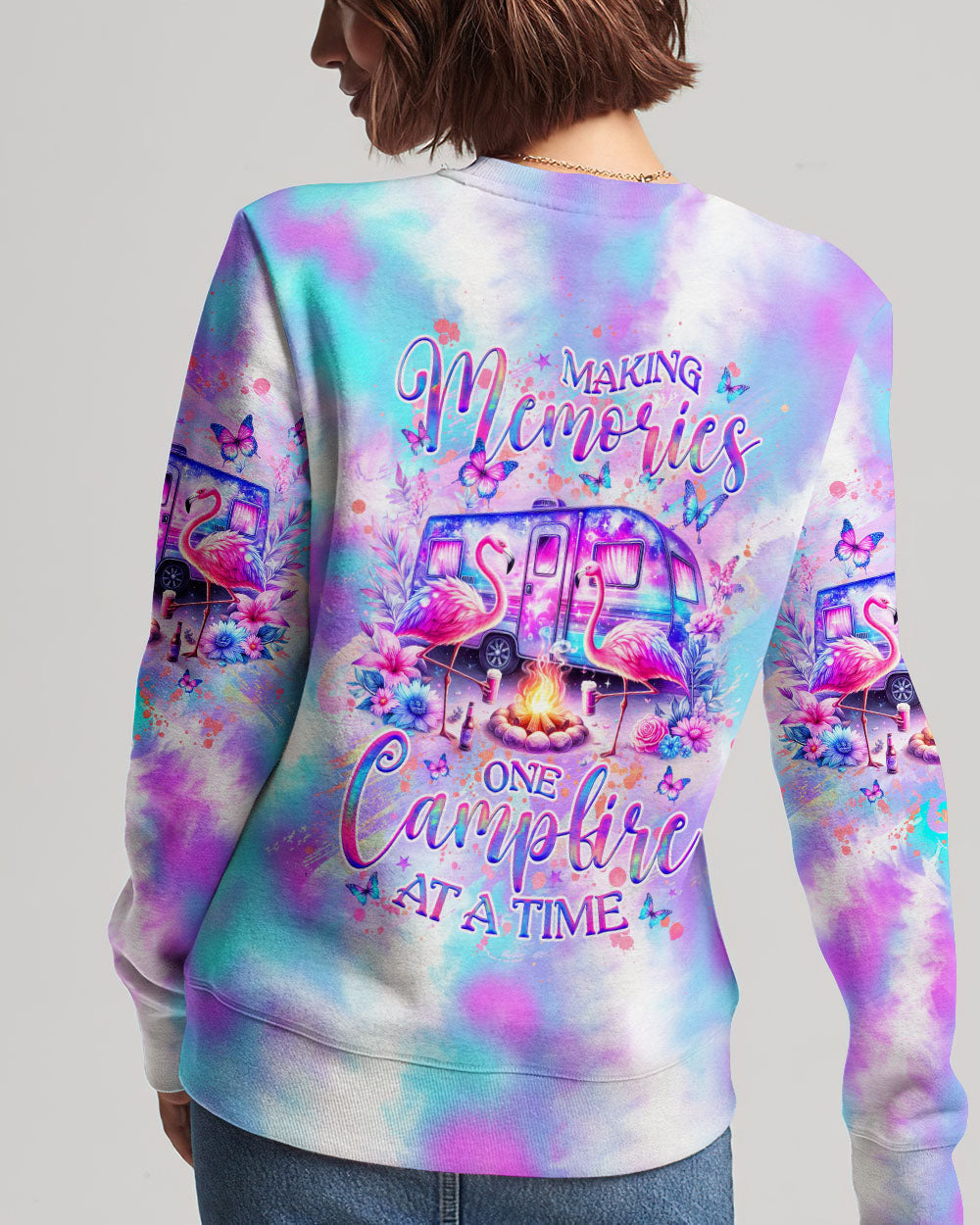 MAKING MEMORIES ONE CAMPFIRE AT A TIME FLAMINGO ALL OVER PRINT - YHHG1305241