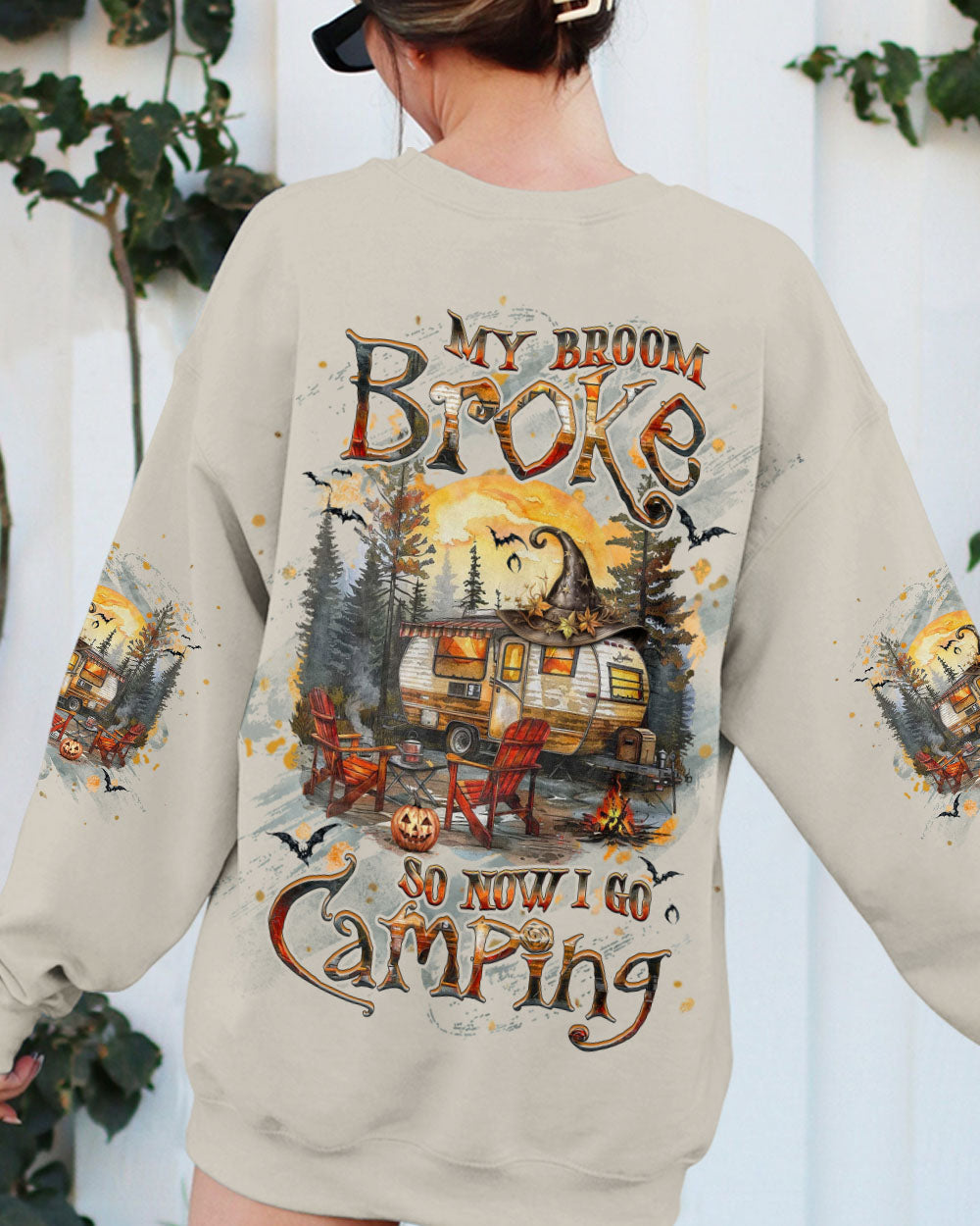 MY BROOM BROKE SO NOW HALLOWEEN CAMPING ALL OVER PRINT - YHHG1509254