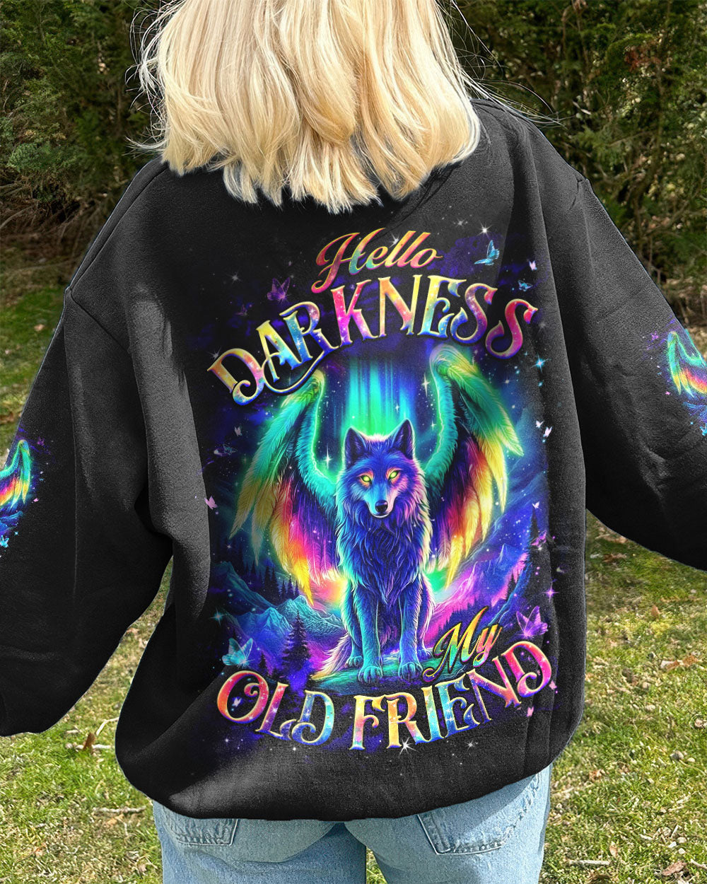 HELLO DARKNESS MY OLD FRIEND WOLF ALL OVER PRINT - YHHG2411252