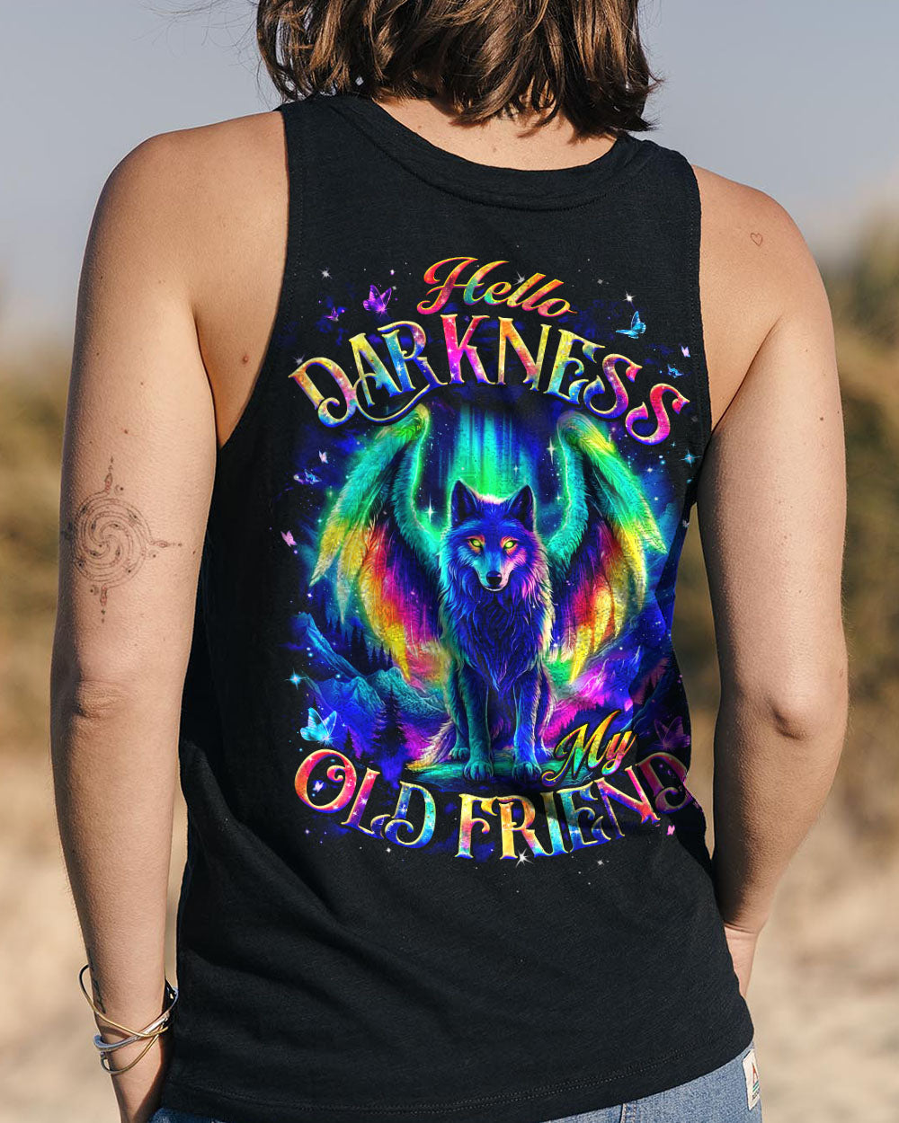 HELLO DARKNESS MY OLD FRIEND WOLF ALL OVER PRINT - YHHG2411252