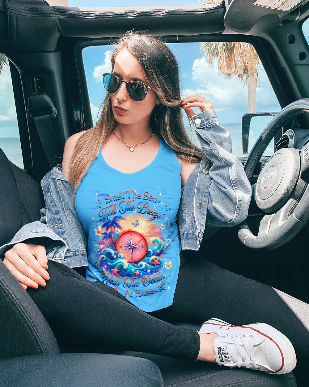 SMELL THE SEA FEEL THE BREEZE COMPASS ALL OVER PRINT - YHHG2603252